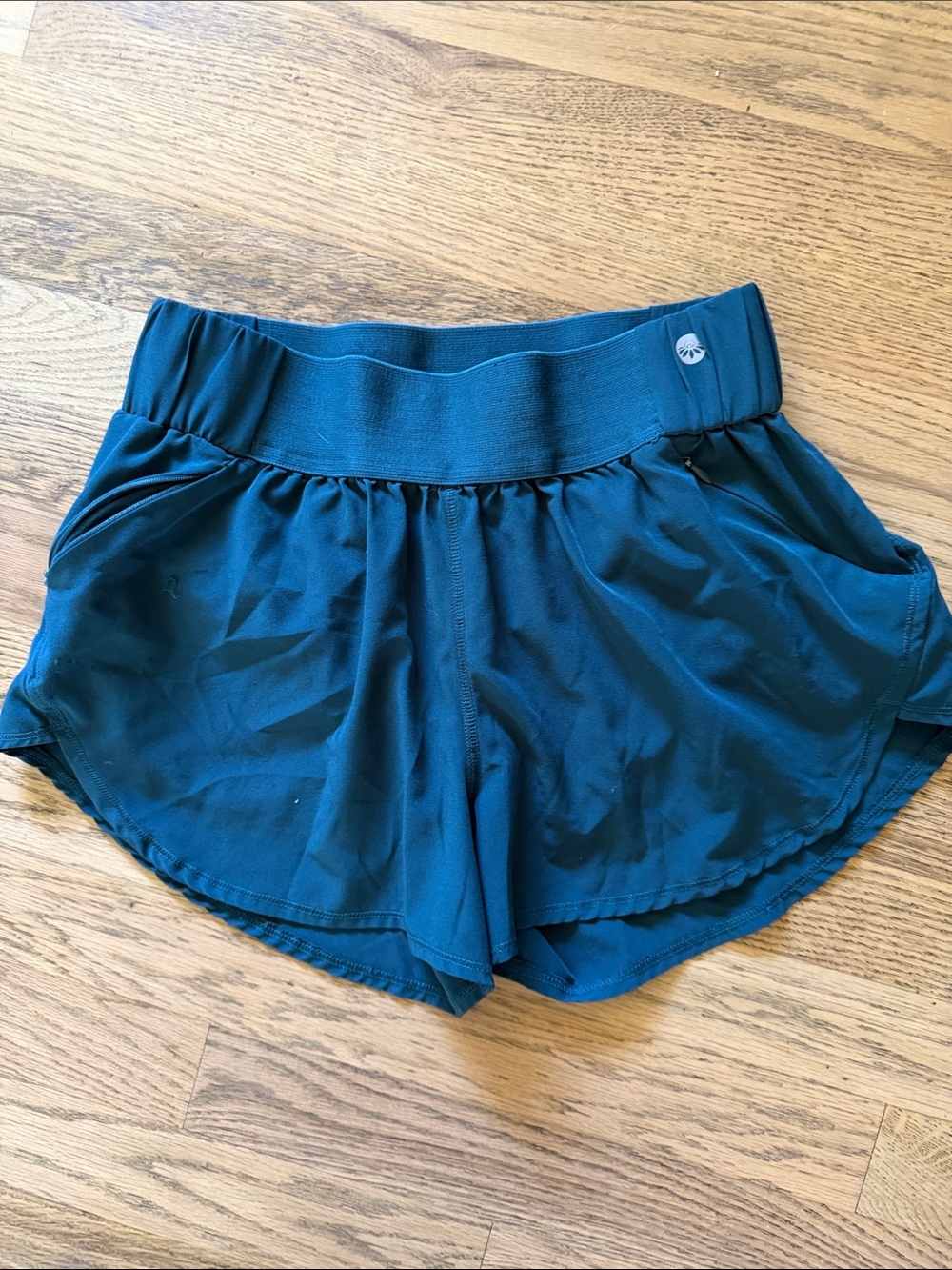 Senita Athletics Teal Women's Athletic Shorts with Wide Waistband